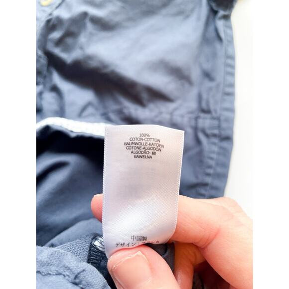 Girl's Navy Blue Petit Bateau Cotton Utility Dress Size 6 - Picture 3 of 4